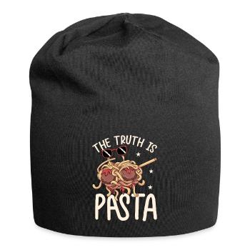 Fliegendes Spaghettimonster betupfen - Jersey-Beanie - Schwarz - Vorne