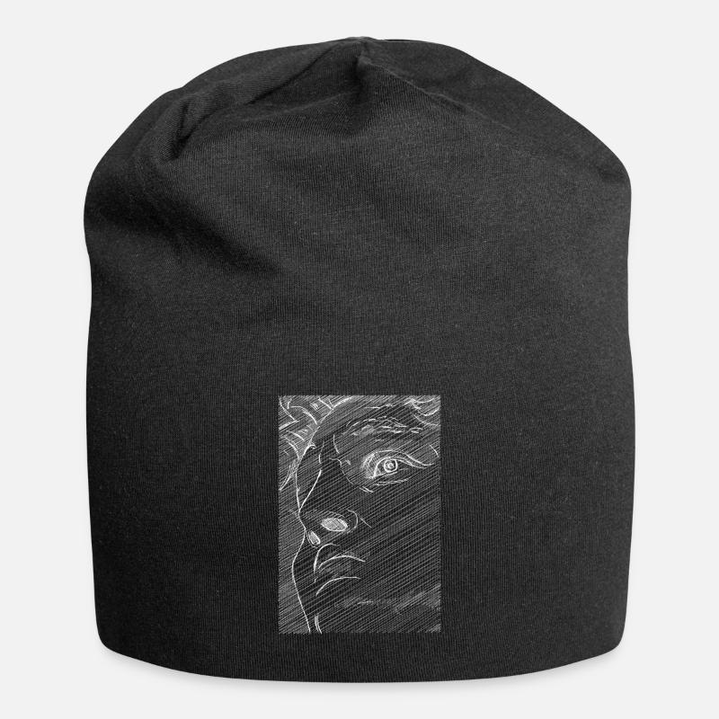 Art Academia Aesthetic David Face Michelangelo - Jersey-Beanie - Schwarz