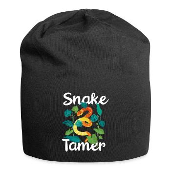 Schlange, Reptil - Schlangen - Jersey-Beanie - Schwarz - Vorne
