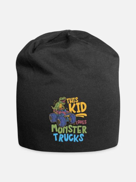 Dieses Kind Liebt Monstertrucks - Jersey-Beanie - Schwarz