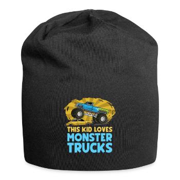 This kid loves monster trucks - Jersey Beanie - black - Front