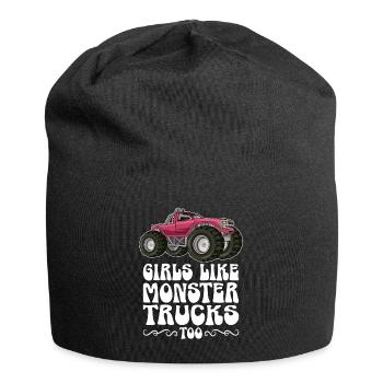 Girls also like monster trucks girls monsters - Jersey Beanie - black - Front