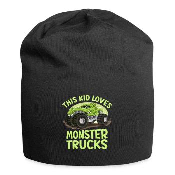 This kid loves monster trucks - Jersey Beanie - black - Front
