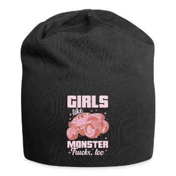 Girls also like monster trucks girls monsters - Jersey Beanie - black - Front
