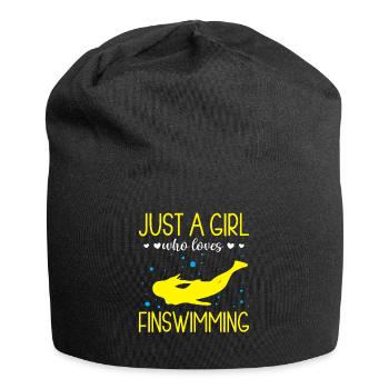 Just A Girl Who Loves Finswimming Finswimmer - Jersey-Beanie - Schwarz - Vorne