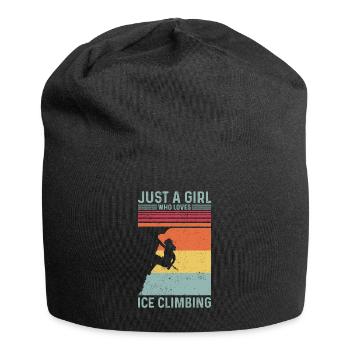 Nur ein Mädchen, das Eisklettern liebt Eisklettere - Jersey-Beanie - Schwarz - Vorne
