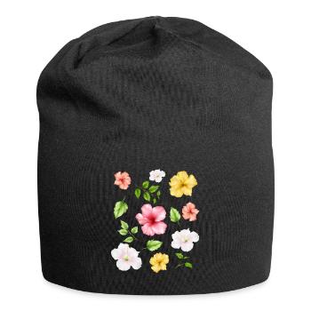 Coconut Girl Fleurs d’hibiscus esthétiques - Bonnet en jersey - noir - Devant