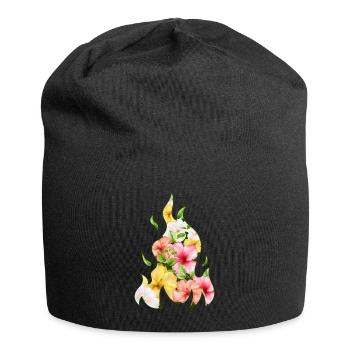 Coconut Girl Aesthetic Hibiscus Flame - Jersey-Beanie - Schwarz - Vorne