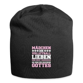 Volleyball Volleyballer Volleyballerin Volley - Jersey-Beanie - Schwarz - Vorne