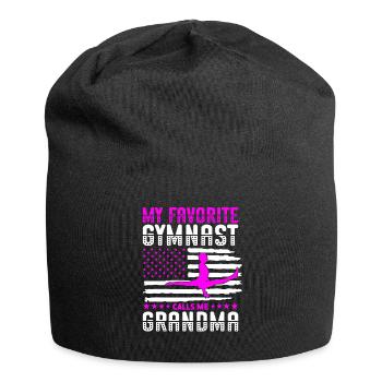 Mein Lieblingsturner Nennt Mich Oma - Jersey-Beanie - Schwarz - Vorne