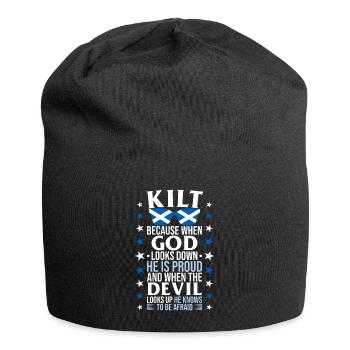Kilt écossais disant jupe écossaise Écosse - Bonnet en jersey - noir - Devant