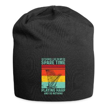 Harfenspieler Harfenist Retro - Jersey-Beanie - Schwarz - Vorne