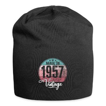 Millésime Fabriqué en 1957 Année de naissance 1957 Anniversaire - Bonnet en jersey - noir - Devant