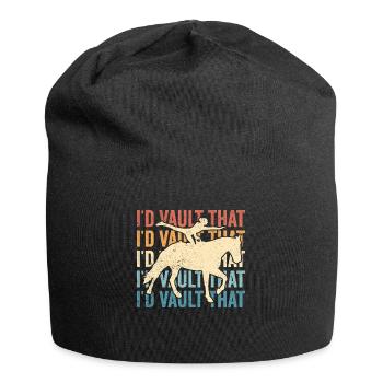 Lustiges Reitpferd Voltigieren Retro - Jersey-Beanie - Schwarz - Vorne