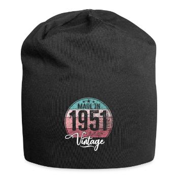 Millésime fabriqué en 1951 Année de naissance 1951 Anniversaire - Bonnet en jersey - noir - Devant