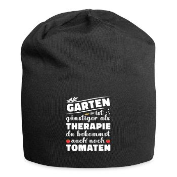 Garten Therapie Tomaten Tomatensorten Gartenfreund - Jersey-Beanie - Schwarz - Vorne
