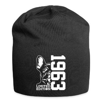63RD BIRTHDAY FRENCH BULLDOG 1963 - Jersey Beanie - black - Front