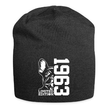 63. GEBURTSTAG FRANZÖSICHE BULLDOGGE 1963 - Jersey-Beanie - Anthrazit - Vorne