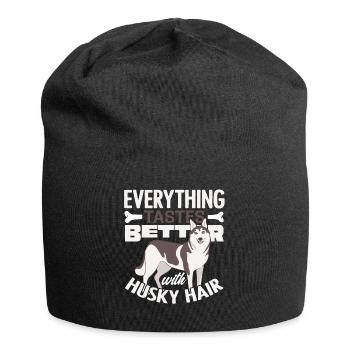 Sibirischer Husky - Jersey-Beanie - Schwarz - Vorne