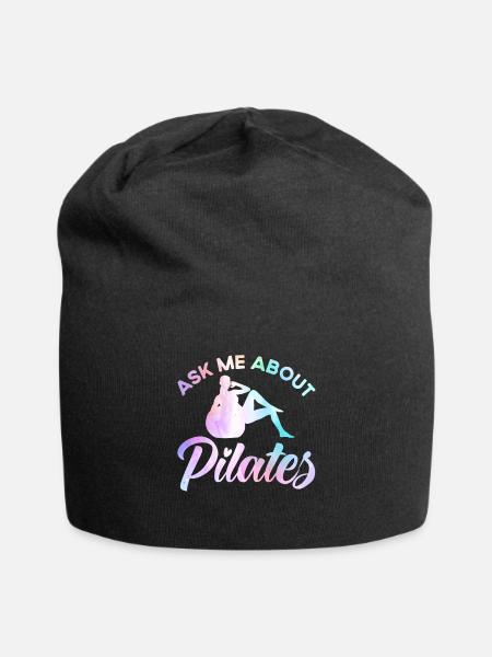Pilates Frag mich über Pilates Geschenk - Jersey-Beanie - Schwarz