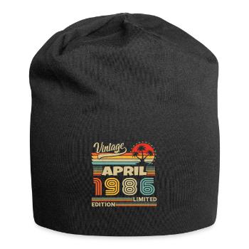 Jahrgang geboren im April 1986 Geburtstagsgeschenk - Jersey-Beanie - Schwarz - Vorne