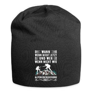 Alpenüberquerung 2023 Spruch Für Alpenüberquerer - Jersey-Beanie - Schwarz - Vorne