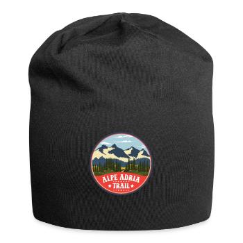 Alpenüberquerung Alpe Adria Trail Ferwanderweg - Jersey-Beanie - Schwarz - Vorne