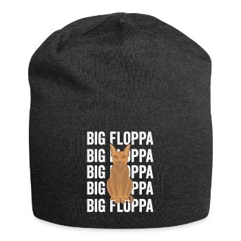 Big Floppa Caracal Cat Meme - Bonnet en jersey - charbon - Devant