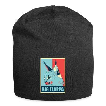 Big Floppa Caracal Cat Meme Rétro - Bonnet en jersey - charbon - Devant