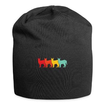 Big Floppa Caracal Cat Meme Rétro - Bonnet en jersey - noir - Devant