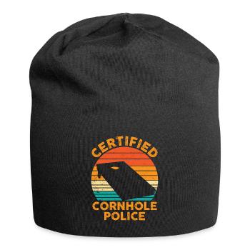 Lustiges Cornhole Corn Hole Retro - Jersey-Beanie - Schwarz - Vorne