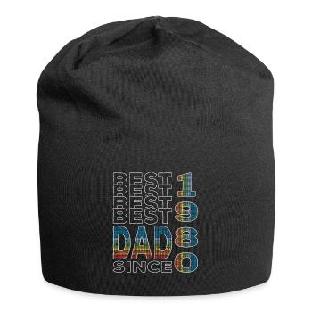 Bester Papa der Welt seit 1980 Vatertag - Jersey-Beanie - Schwarz - Vorne