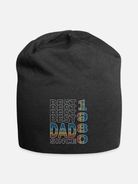 Bester Papa der Welt seit 1980 Vatertag - Jersey-Beanie - Schwarz