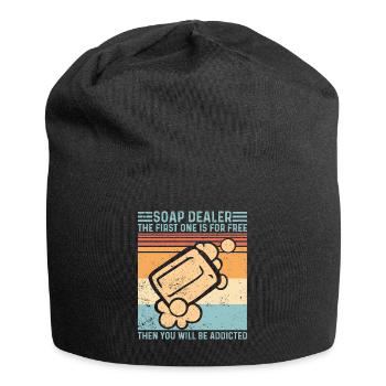 Funny soap making soap merchant - Jersey Beanie - black - Front