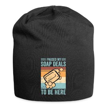 Funny soap making soap merchant - Jersey Beanie - black - Front