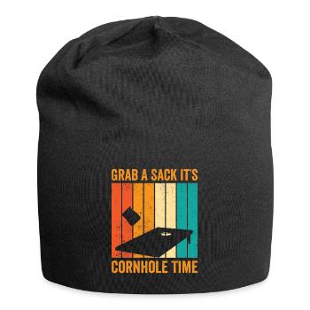 Funny Cornhole Corn Hole Retro - Jersey Beanie - black - Front