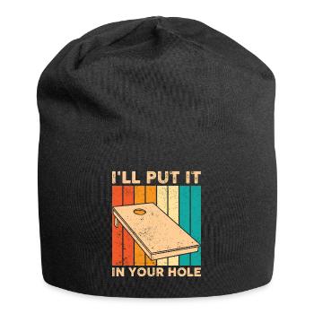 Funny Cornhole Corn Hole Retro - Jersey Beanie - black - Front