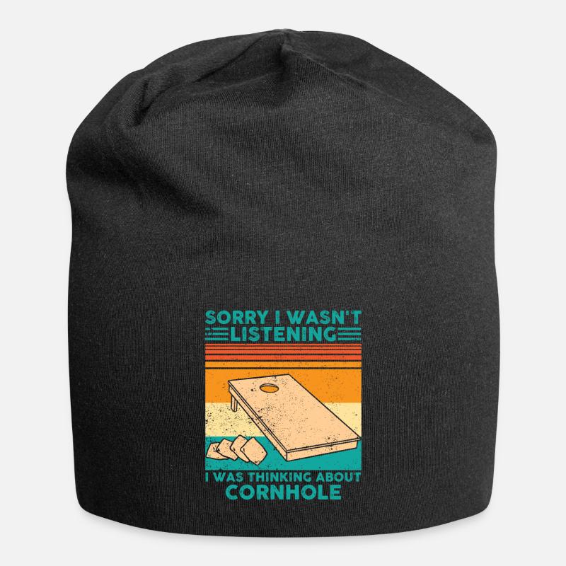 Lustiges Cornhole - Jersey-Beanie - Schwarz