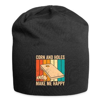 Funny Cornhole Corn Hole Retro - Jersey Beanie - black - Front