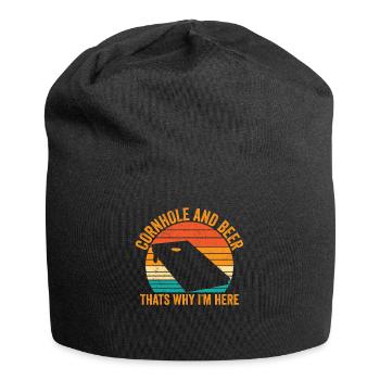 Lustiges Cornhole Retro - Jersey-Beanie - Schwarz - Vorne