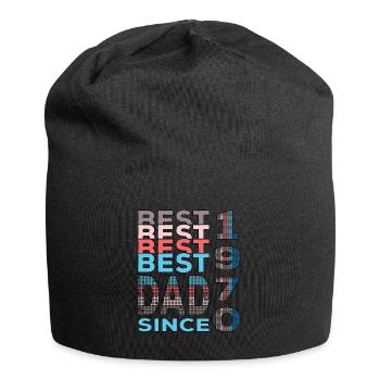 Best dad in the world since 1970 Father's Day birthday - Jersey Beanie - black - Front