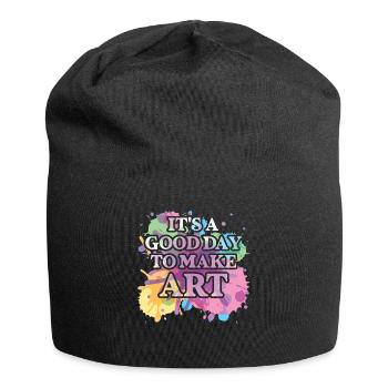 Kunstlehrer Lustiger Spruch Kunstkurs Kunstklasse - Jersey-Beanie - Schwarz - Vorne