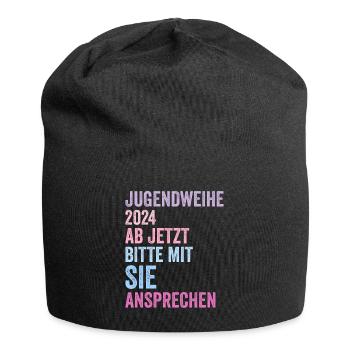 Jugendweihe 2024 Ab Jetzt Bitte Mit Sie Ansprechen - Jersey-Beanie - Schwarz - Vorne