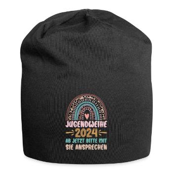 Jugendweihe 2024 Ab Jetzt Bitte Mit Sie Ansprechen - Jersey-Beanie - Schwarz - Vorne