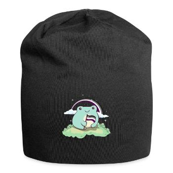 Asexual Pride Ace Flag Mignon Grenouille Subtil LGBTQ - Bonnet en jersey - noir - Devant