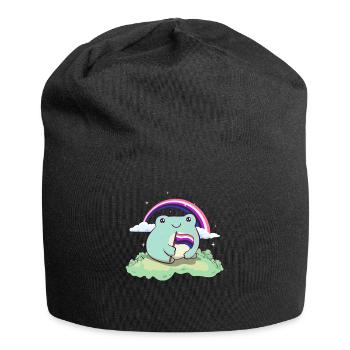 Genre Fluid Pride Flag Mignon Grenouille subtile LGB - Bonnet en jersey - noir - Devant