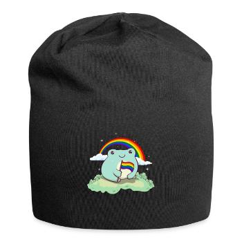 Gay Pride Rainbow Flag Mignonne Grenouille - Bonnet en jersey - noir - Devant