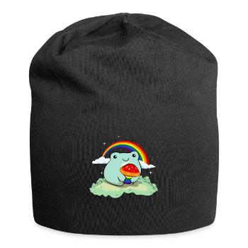 Gay Pride Rainbow Flag Mignonnes Grenouilles - Bonnet en jersey - noir - Devant