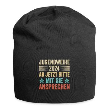 Jugendweihe 2024 Ab Jetzt Bitte Mit Sie Ansprechen - Jersey-Beanie - Schwarz - Vorne