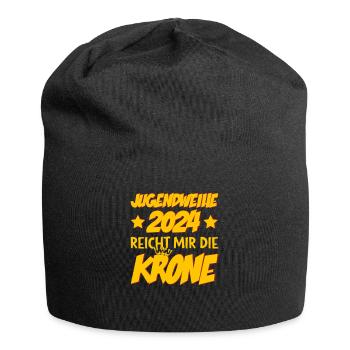 Jugendweihe 2024 Reicht Mir Die Krone - Jersey-Beanie - Schwarz - Vorne